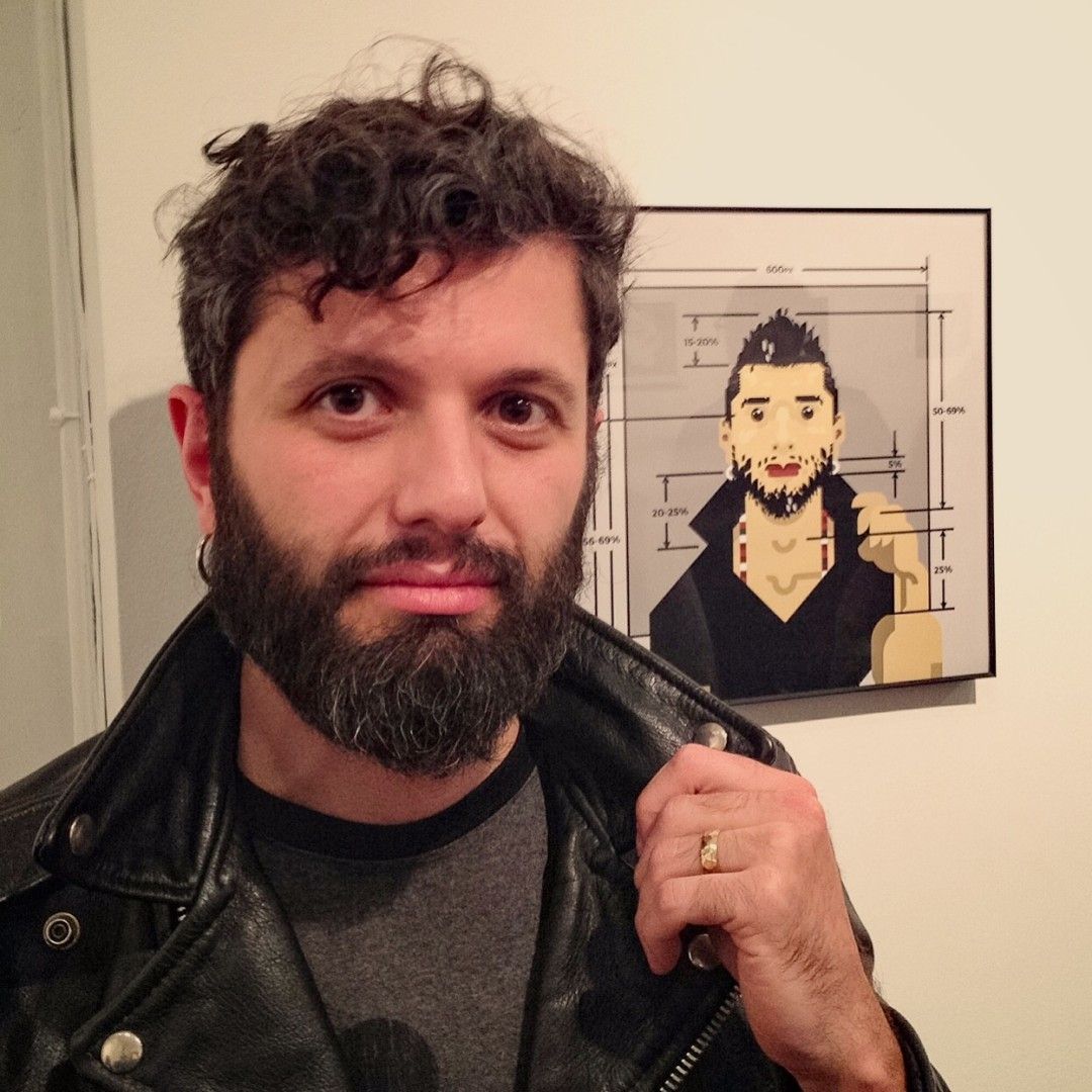 Portrait With Self-Portrait at Art Show