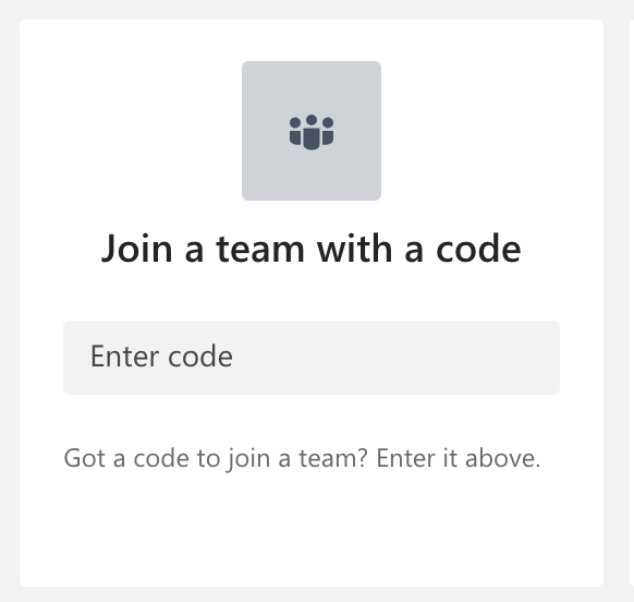 Join A TEAM with a code