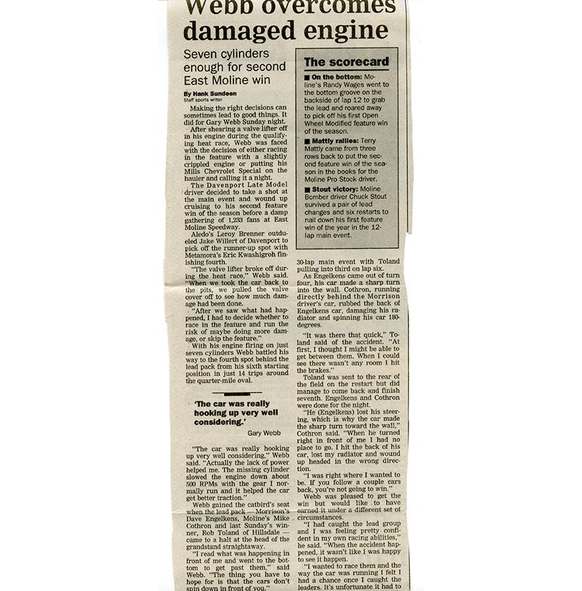 gary webb racing archive 016 daily dispatch moline may 3, 1993