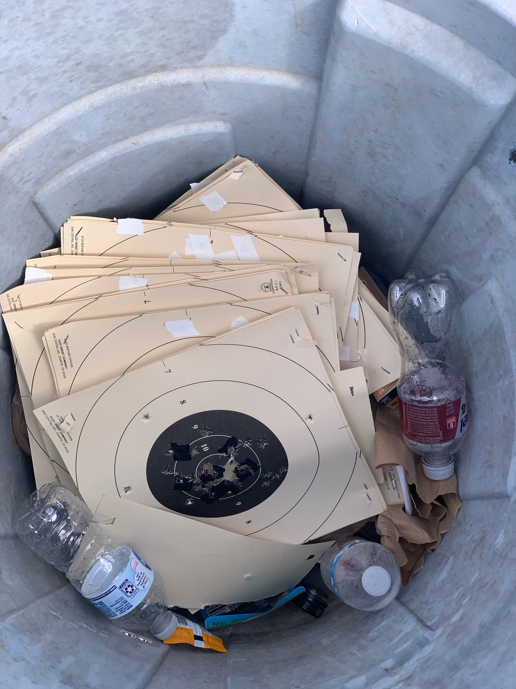 Trash can full of B-8 targets