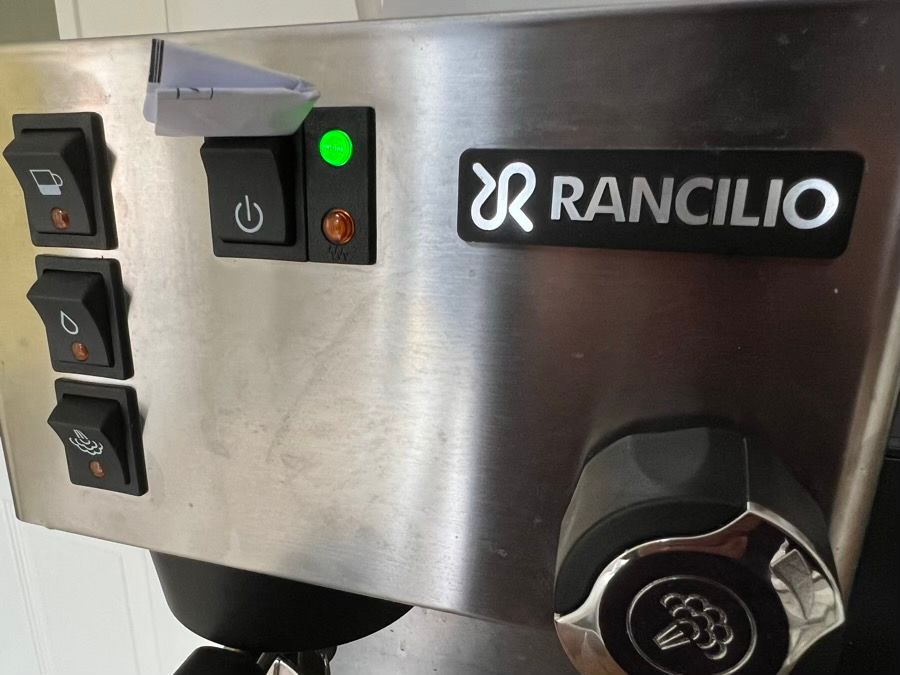 Rancilio Espresso machine with paper jammed into switch