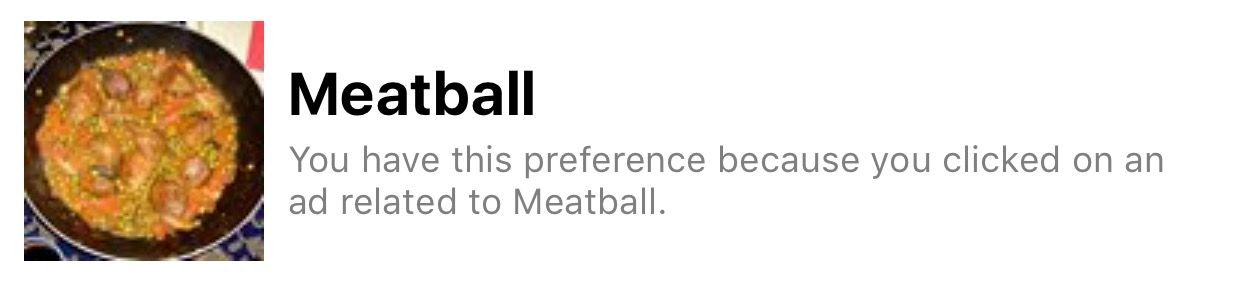 Meatball Ad Preference Notification