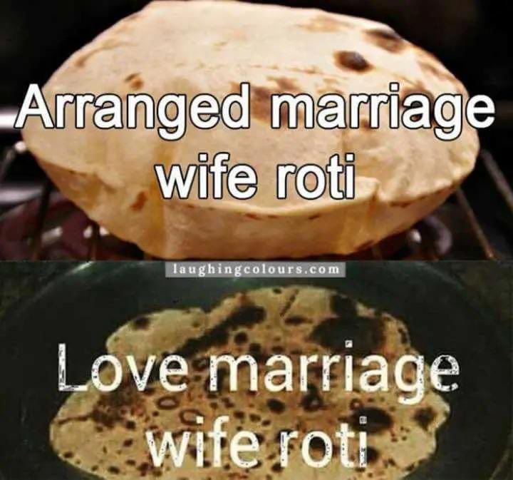 arranged v love roti
