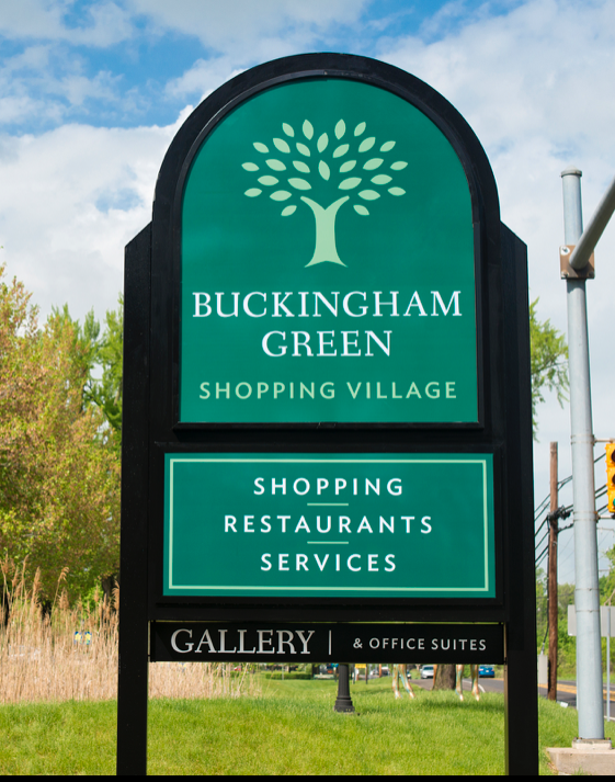 Buckingham Green Shopping Village Sign
