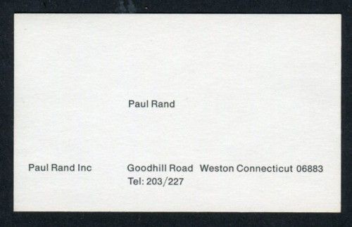 Paul Rand's business card