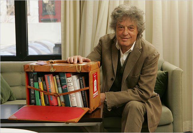 My mind frequently turns to Tom Stoppard’s portable bookcase.
