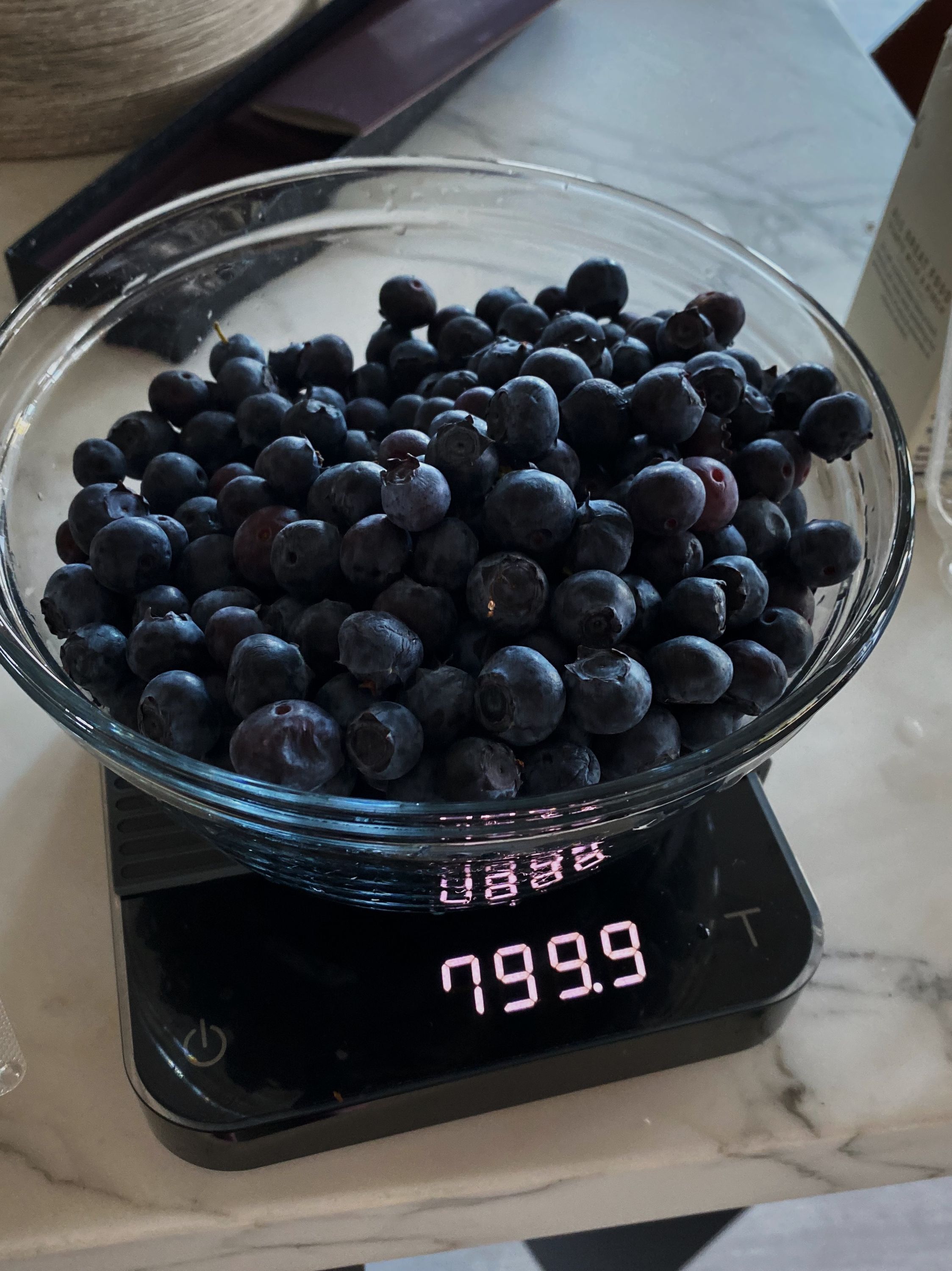 Blueberries on a scale