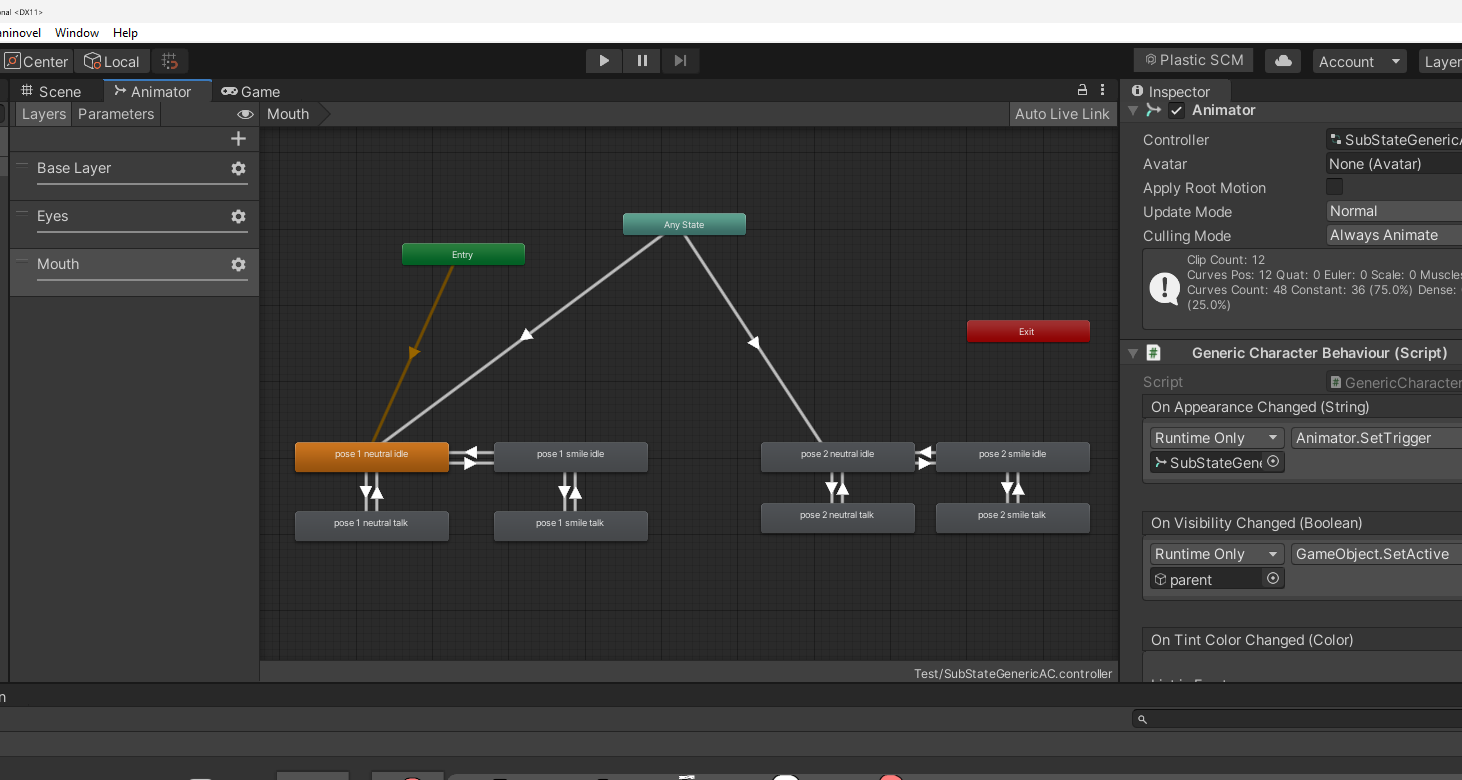 Showing off the Animator with different poses and expressions.