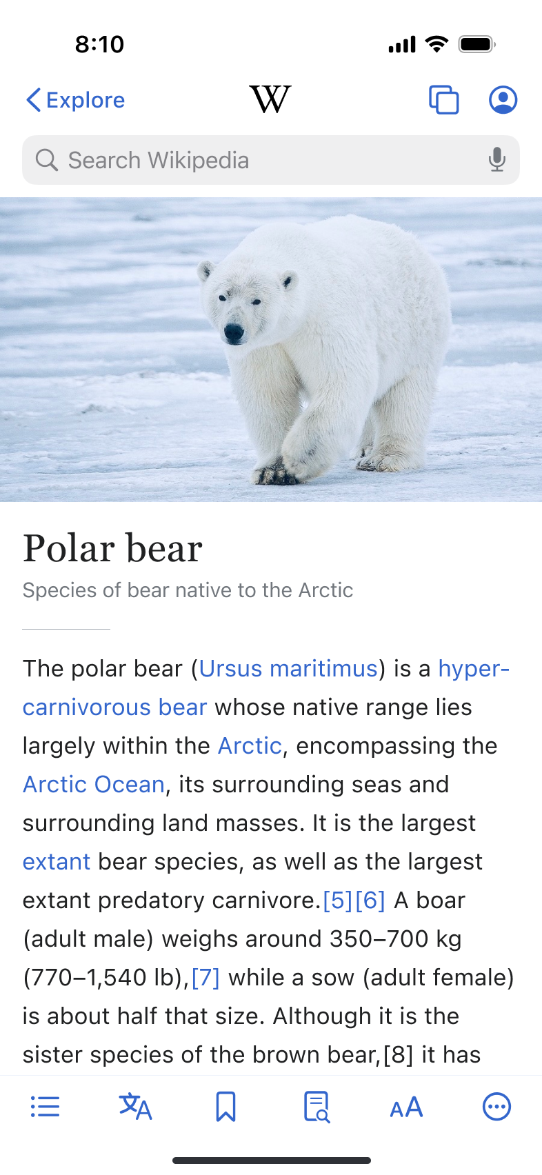 Links in the article page…