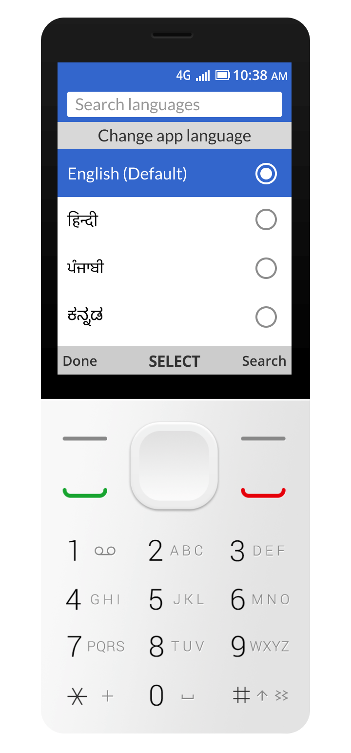 For non-touch interfaces, placement of key actions is important. We linked key actions with commonly used phone keys to make them easy to perform