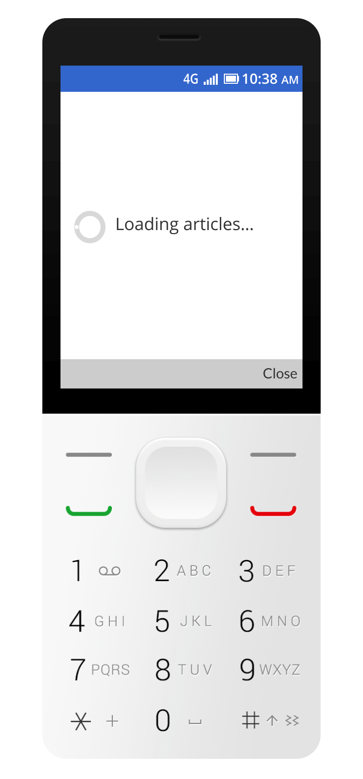 KaiOS standard progress indicator.