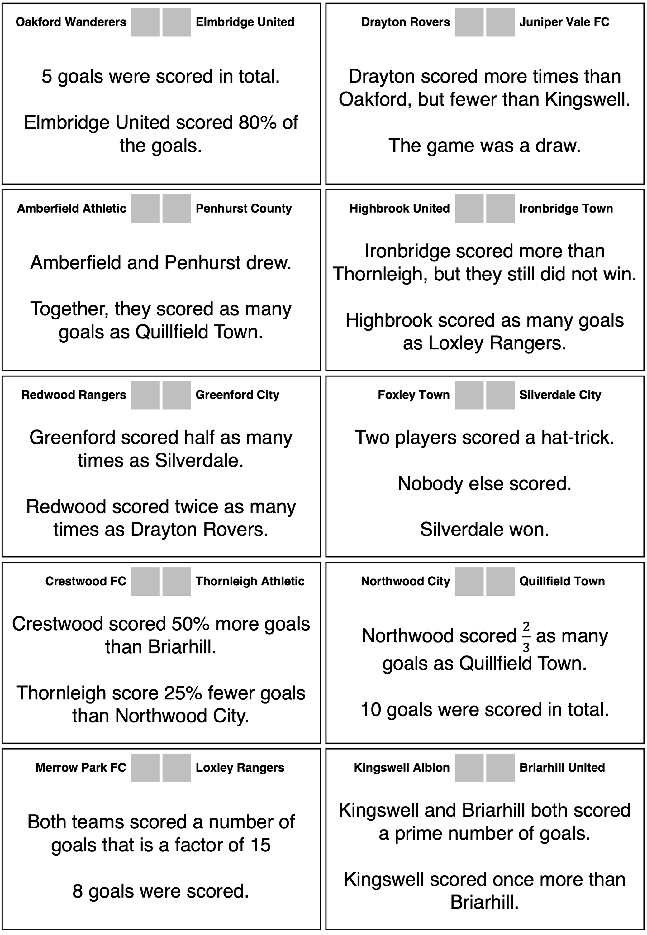 Football Logic Puzzle