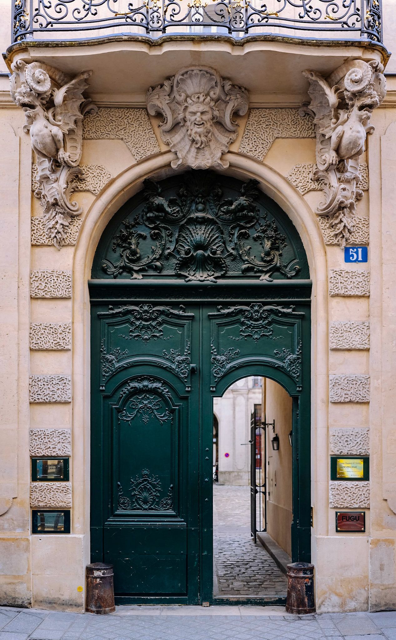 Decorative courtyard entrance in Paris