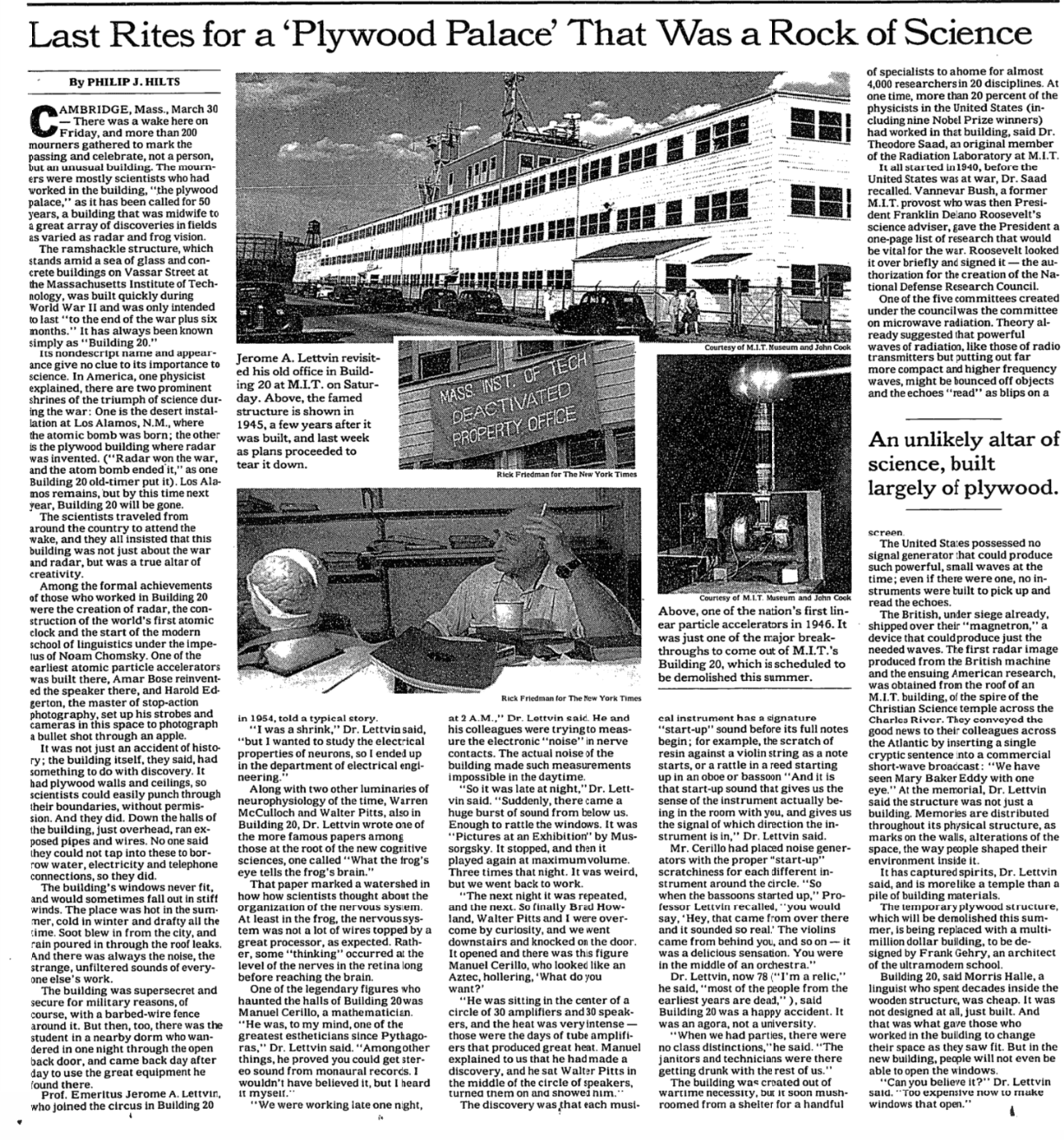 building 20, mit, 1943-98 (nyt)