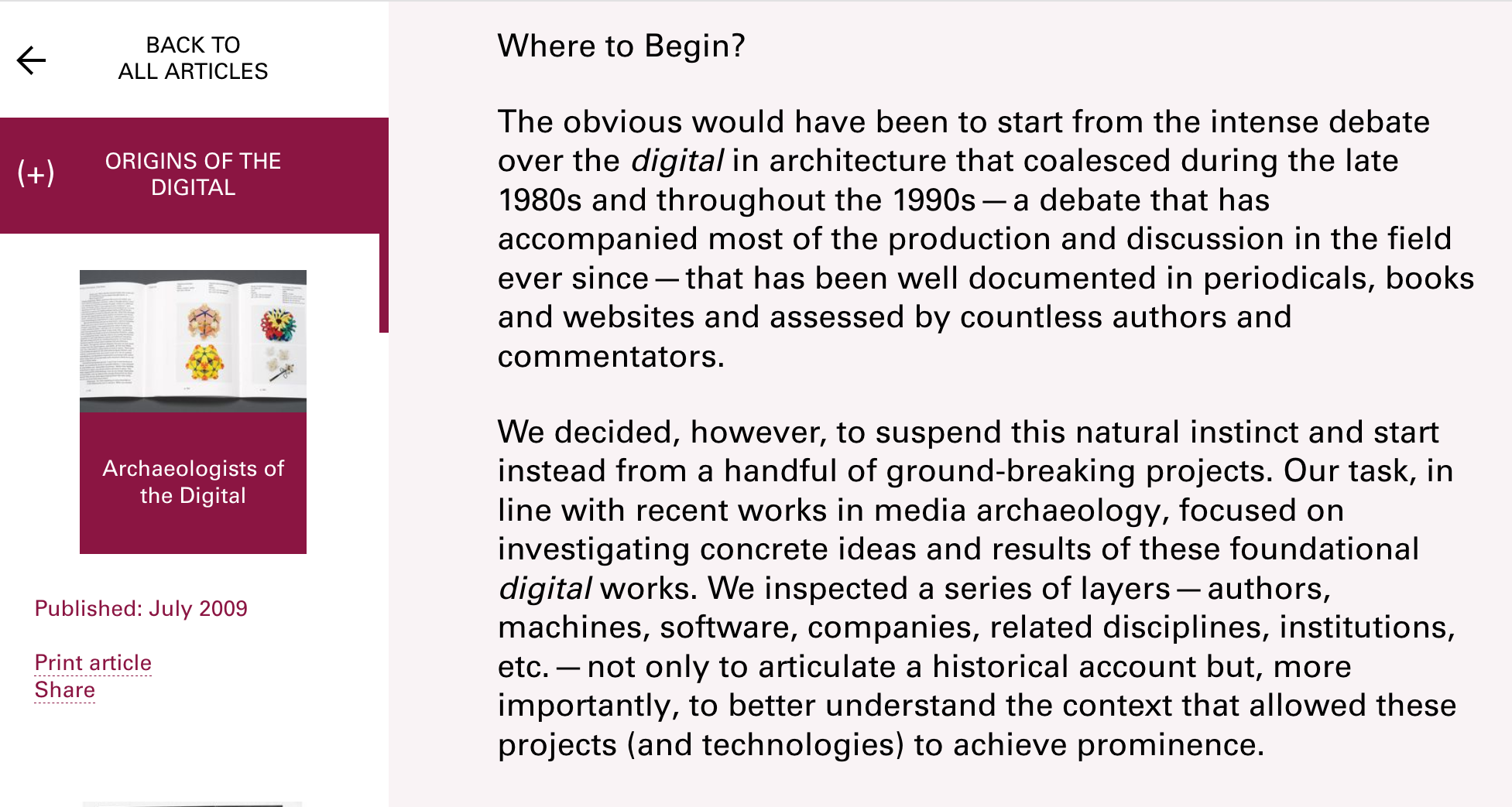 archaeology of the digital