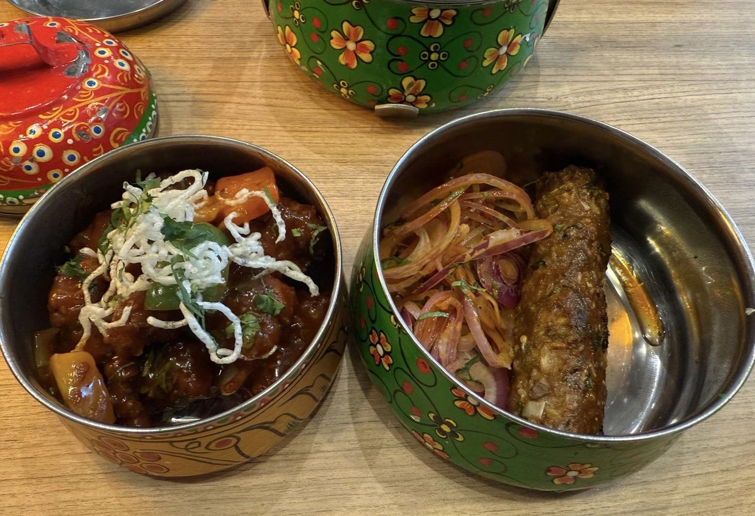 Chilli Chicken and kebab
