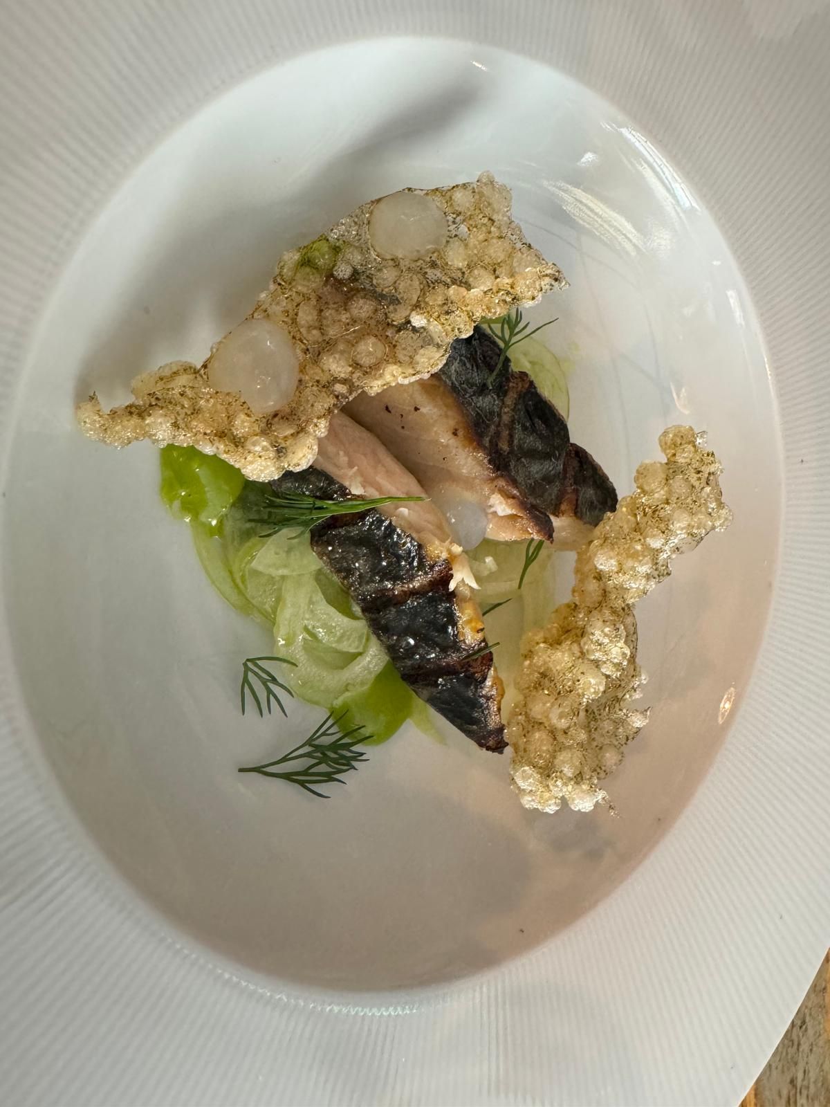 Smoked Mackerel with fried seaweed