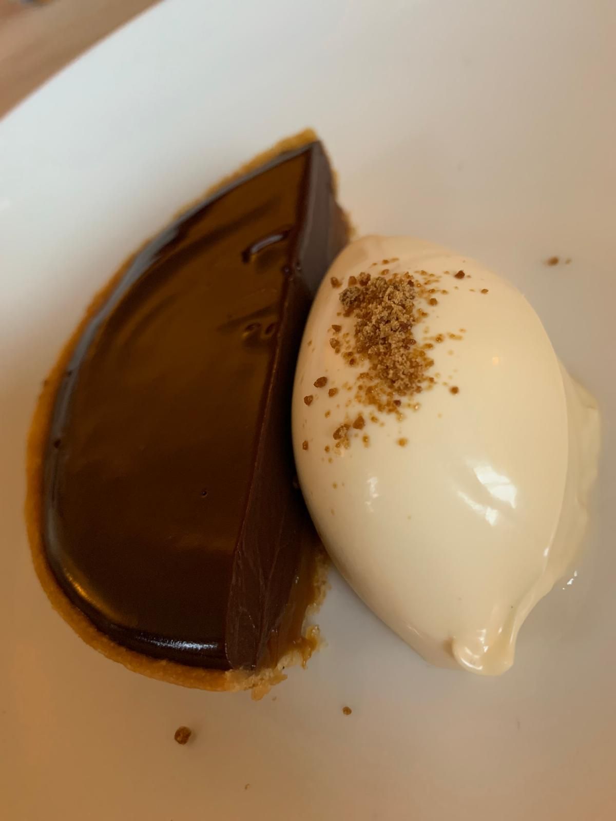 Dark Chocolate Tart with Crème Fraiche