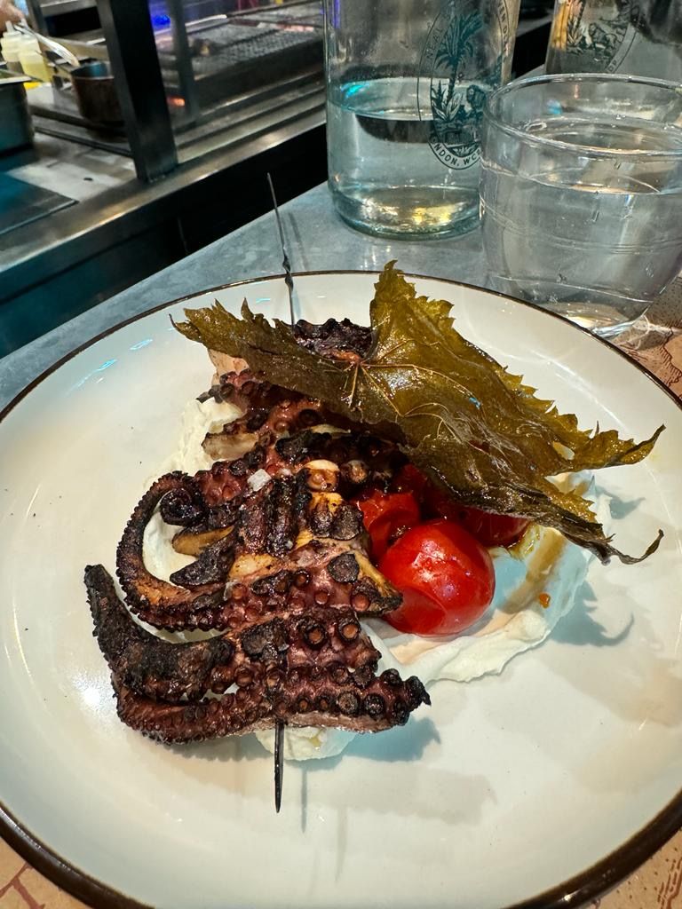Smoked labneh octopus