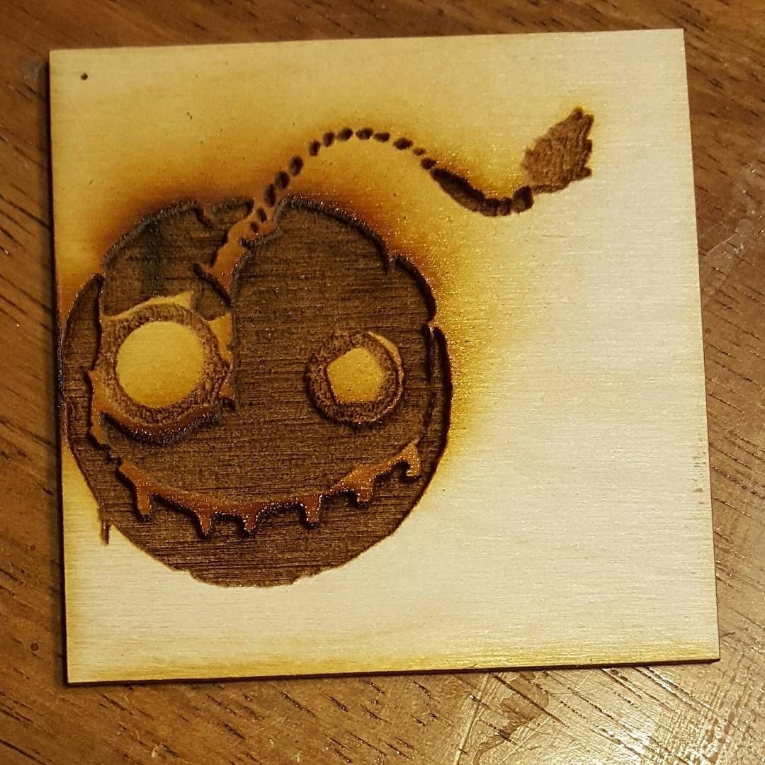 I was messing with lasers yesterday and decided to do a Junkratt Tag from Overwatch thinking I need to do this on metal.. lasercut