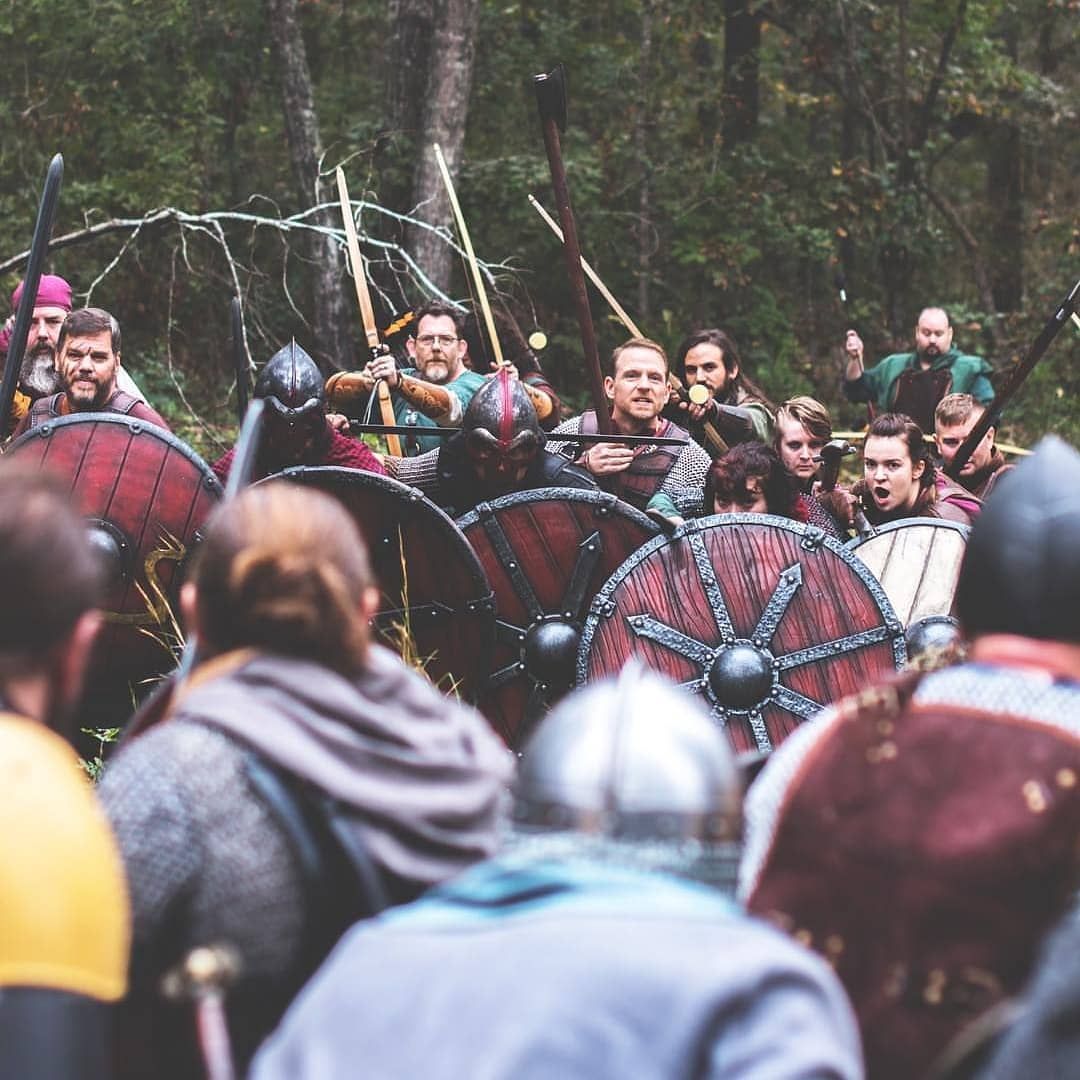 Repost from @fellandfair@instagram.com weekendwarriorevents what an awesome action shot and a great weekend!! If it looks fun, join us next year!! You won’t regret it! I think I had just fired off an arrow there, odds are likely, I shot tons of arrows in that battle. Right over my shoulder you might spot @spunkybuddha1@instagram.comReadying a shot.😍. fellandfair larpbattle larp medevial vikings rangers larpranger