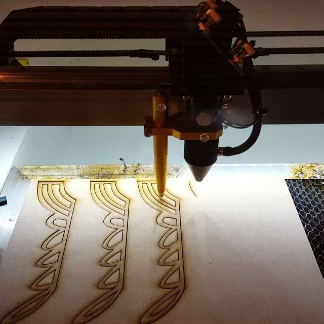 Doing a little laser cutting for the embossing for the blackwall dragonageinquisition cosplay ! Time to get this sword finished up! makeitwithlasers