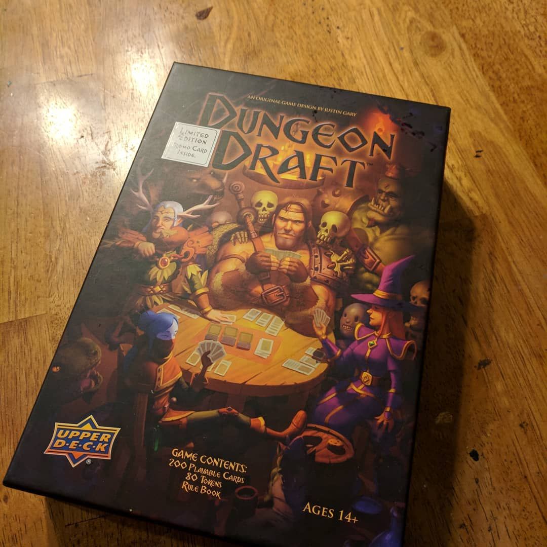 Forgot to take this until I packed it up but we had a good time trying out a new game! dungeondraft from Upper Deck. Great game we loved it! gamenight cardgames