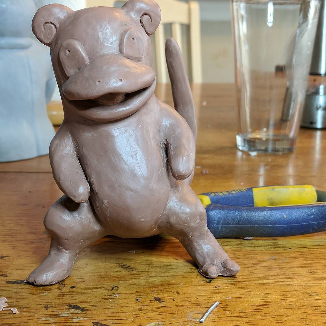 Did a rough sketch yesterday so I can use it as reference for a pattern,for a costume I’ll be starting later today! Making something kinda out of my skill tree at the moment. It will be awesome! I’ll probably finish the sculpture after the costume… pokemon sculpture slowpoke wip
