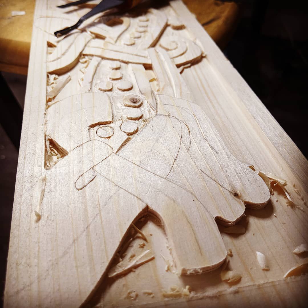 This mornings wip not sure will get these pieces done this weekend with so many other things going on but I some woodcarving in the works for the yurt!woodcarving viking celtic knots