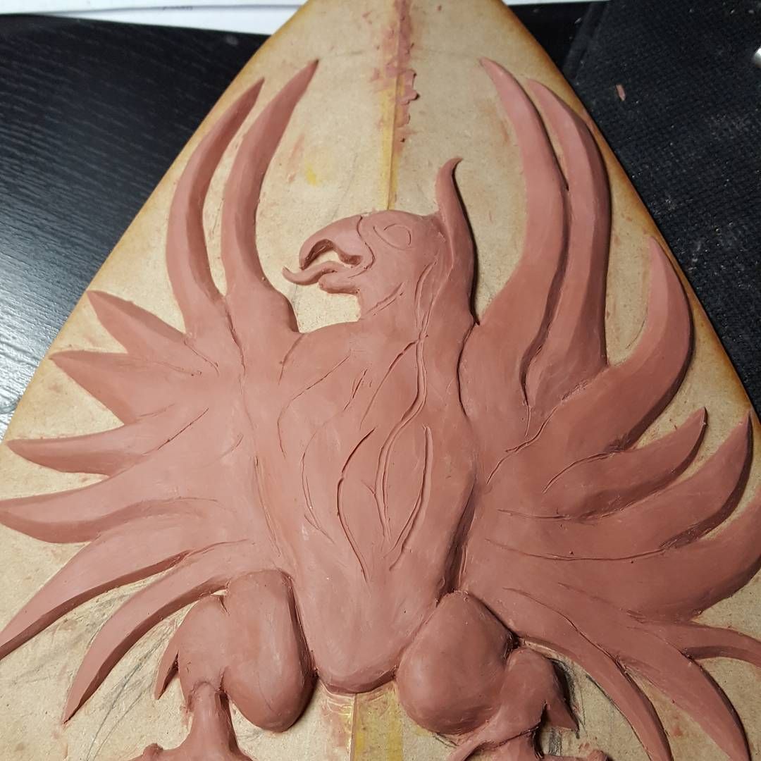 wip last part of my Blackwall armor is almost done, just more detail and cleaning up the lines then it’s of to molding! dragonageinquisition dragonagecosplay
