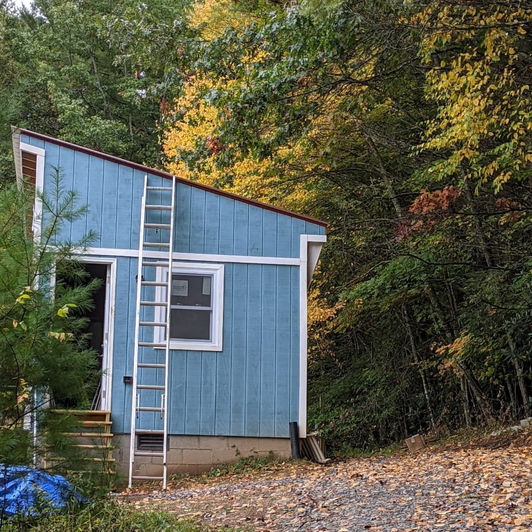 Incase you’re wondering how that house build is going… Here’s the finished exterior with some fall color coming on! Also we are a day away from having the drywall hung and mudded, as usual it will be time for sanding…every project seems to have tons of sanding… Lol.