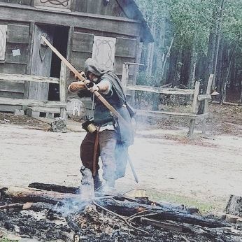 We were so imersed in our adventures in Olaran that we didn’t even look at phones much bless take pictures. Managed the energy for one action shot while it was raining at the end of the weekend! It was so fun, if you have ever considered a larp @fellandfair@instagram.com is the place to be, join us! fellandfair larp ranger archery archers southcarolina