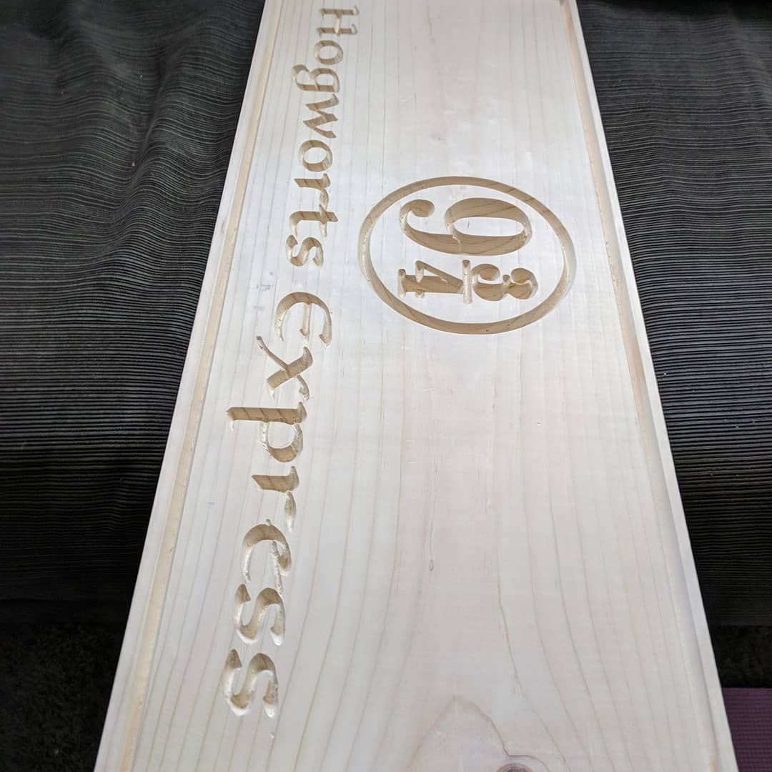 Making progress on this sign! Time for some paint. I’d hate to admit how many times it took me to get this right. Just working too fast and not watching the details.. but that’s all in the past! wip woodcarving harrypotter