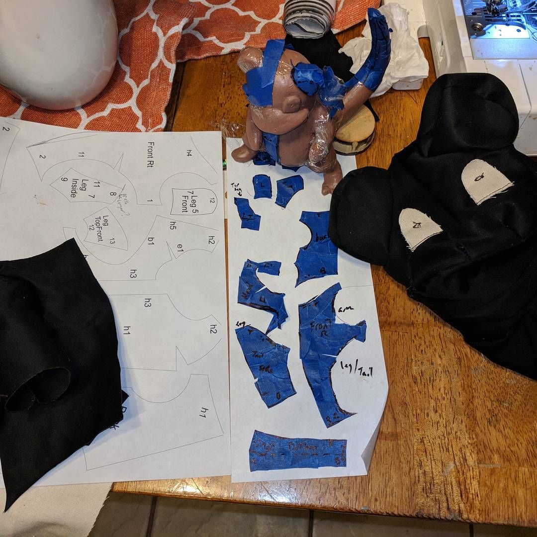 Well I took that slowpoke sculpt and turned it into a pattern! Easy! LOL 😂. It only took 2 mockups to get it close so guess I can’t complain. The black thing there is the last mockup at 1:7 scale, all I had was black scrap fabric, kinda looses the details but it worked out. Now on to pink rip-stop fabric! pokemoncosplay inflatablesuit custominflatablesuit cosplay