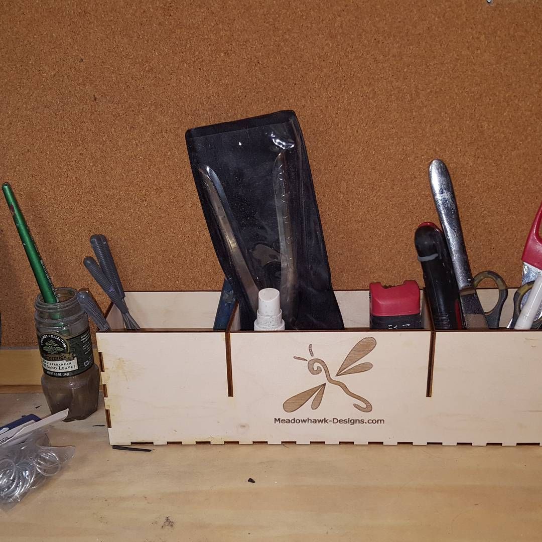 Trying to organize my mess of a workshop this weekend so I created my first laser cut box with dividers. This was cool because I had to do past of the design myself because box geberators only make simple boxes. I imagine I’ll be making more complicated ones in the further to meet my specific needs :) lasercut