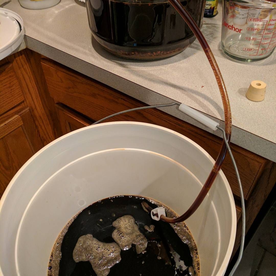 Haven’t made much progress on my current projects due to illness and work but last night we finished up our Monkey Foodda Milk Stout! Just have to wait 2 weeks while it gets bubbly in the bottles! brewing beer homebrew. **_Bottling_Day