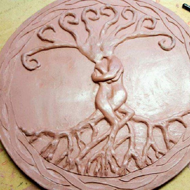 All done with the sculpt and time for some silicone! I can’t wait to paint this, I think it will really pop with a great paint job. Now…copper patina, stone, silver… Humm so many finishing options, I’ll have to cast a few I think. wip sculpture treeoflife druid