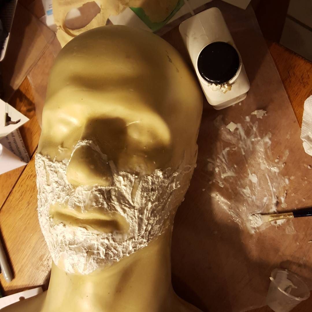 Trying out making a facial prosthetic from liquid latex. Not sure I’ll know it this is any good till I paint it.. cosplay