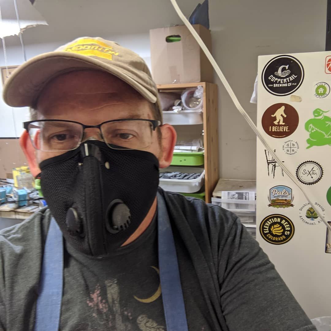 Funny how shop attire is now everyday attire… Finally got me to be better at being careful in the shop. Psa, Don’t sand resin with out a filter and water kids or you’ll end up like me!shoplife maker resin respiratoryissues