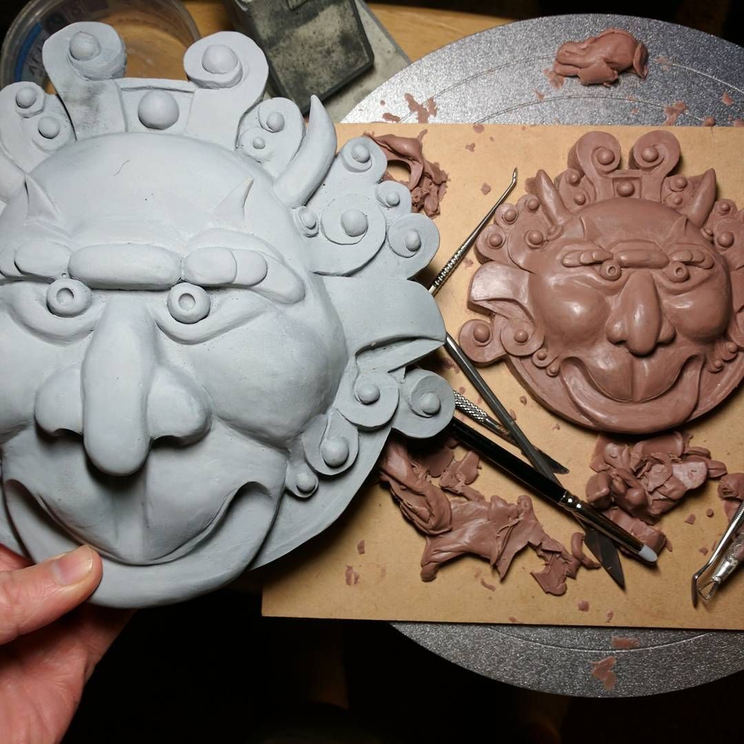 Done with the first or 2 Mini door knockers from the labyrinth . Aren’t they cute? Just for fun I snapped progress pics so you can watch him come together. wip sculpture propmaking **_Mini_Knocker_Progress