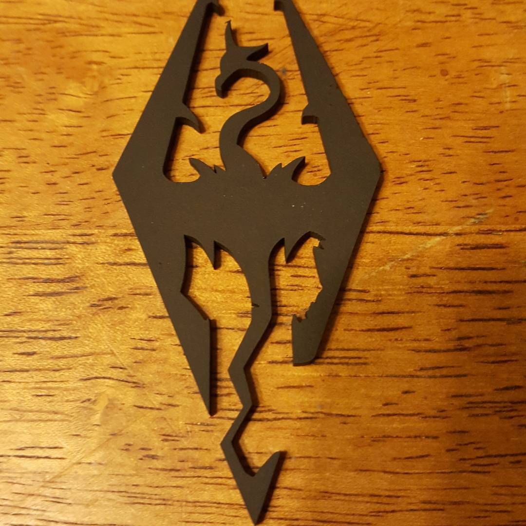 I’ve been super sick for a majority of last week and just started to feel well today so little too going prop wise but, here’s a nifty Skyrim laser cut that got painted today! I think I’m going to spray the back with adhesive and sick it on my sticker cabinet in the shop!