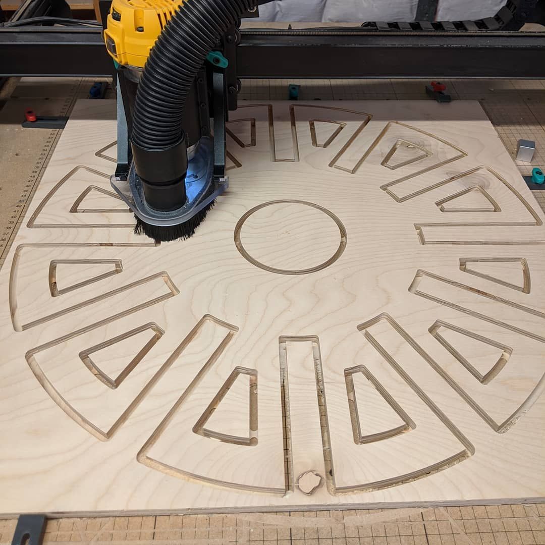 Hey friends! Well it’s been forever. I had a bit of a motivation loss combined with too much work stuff which has kept me from creating anything but I can’t take it any longer!!! I’m working on the center wheel of my yurt today. I decided to go with the theme of all natural wood and so the wheel is made from birch plywood which has a great look to it. This is part 2 of 4 or maybe 5 probably 5 but we will see. Any way this is where the poles that hold up the roof will come together in the middle. Should be neat!More to come, I promise! Lol