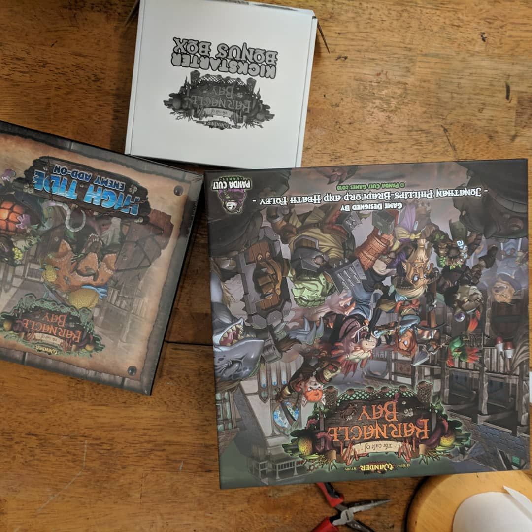 After just over 1.5 years wait we were surprised to find this amazing game on our doorstep!! Holy cow, the there size of this game was worth every penny and it was so much fun to play when we discovered it at Dragoncon so long ago. Wow @pandacultgames@instagram.com delivered above and way beyond expectation, you guys are awesome!!!! ♥️⚔️♥️🏹 I know what we’re doing this weekend!! unboxing thecultofbarnaclebay boardgames kickstarter