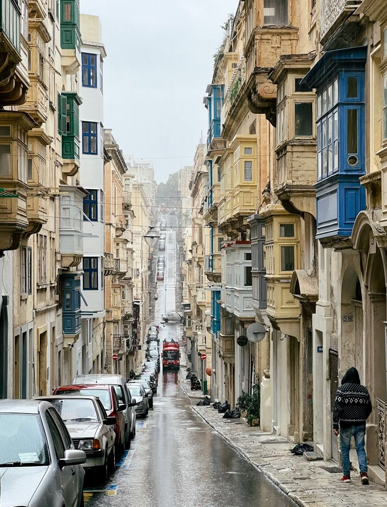 A street in Valletta on a rainy day