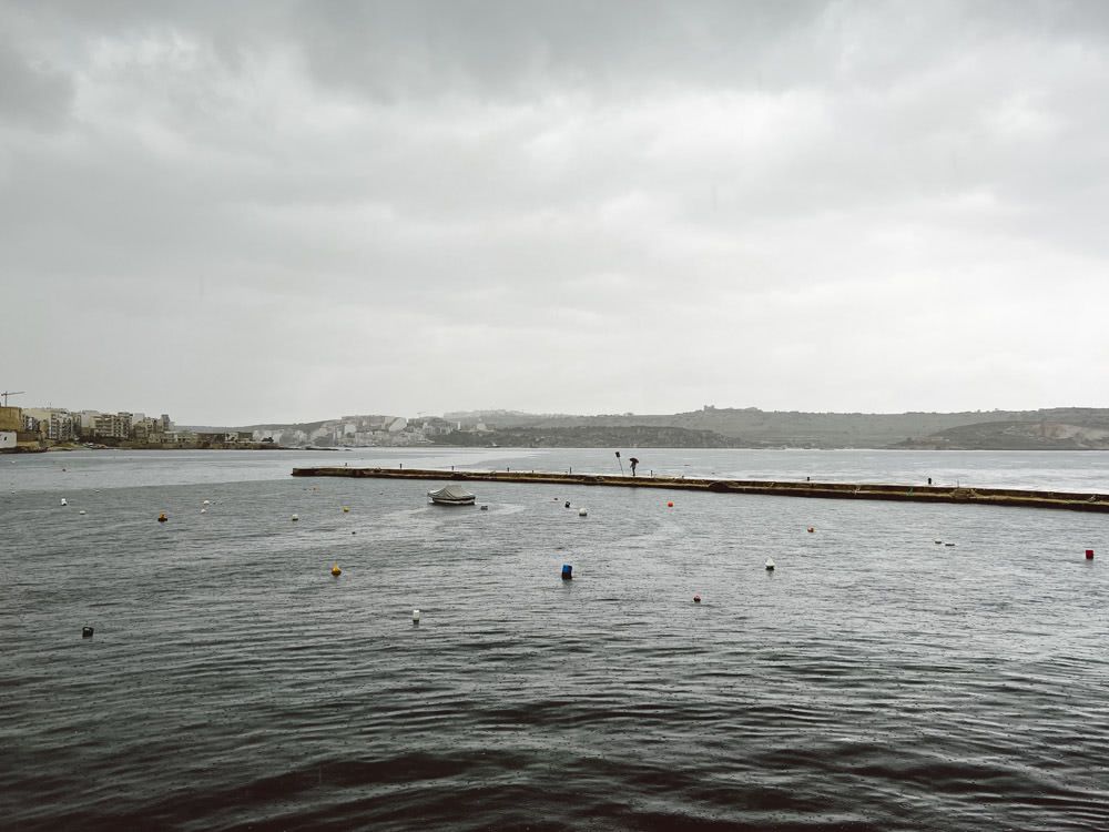 St. Paul’s Bay Harbour on a rainy January Day