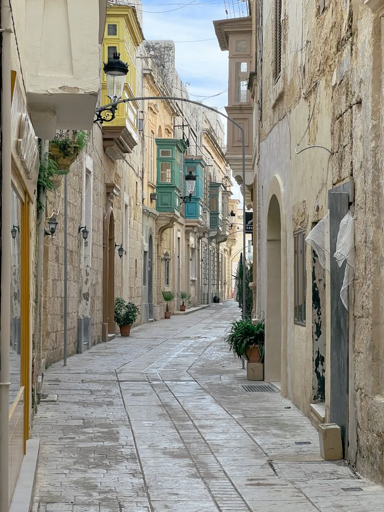 The colourful balconies of Rabat