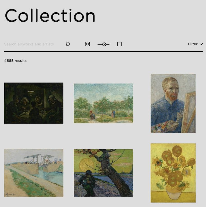 Van Gogh Museum - the online collection page