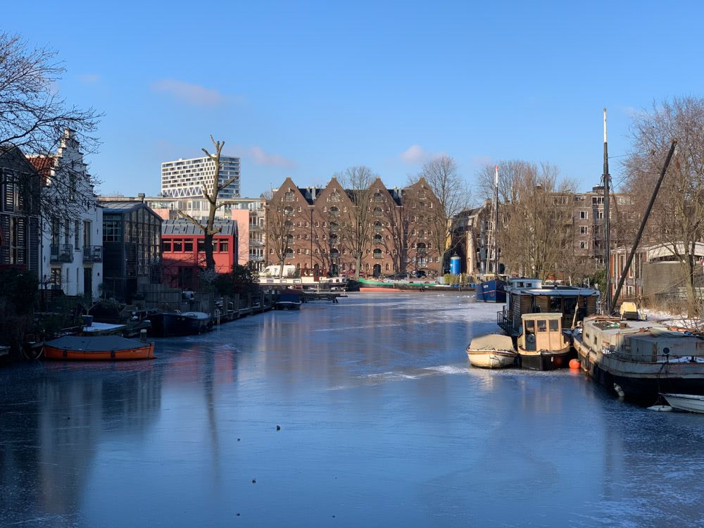 A frozen canal near our house