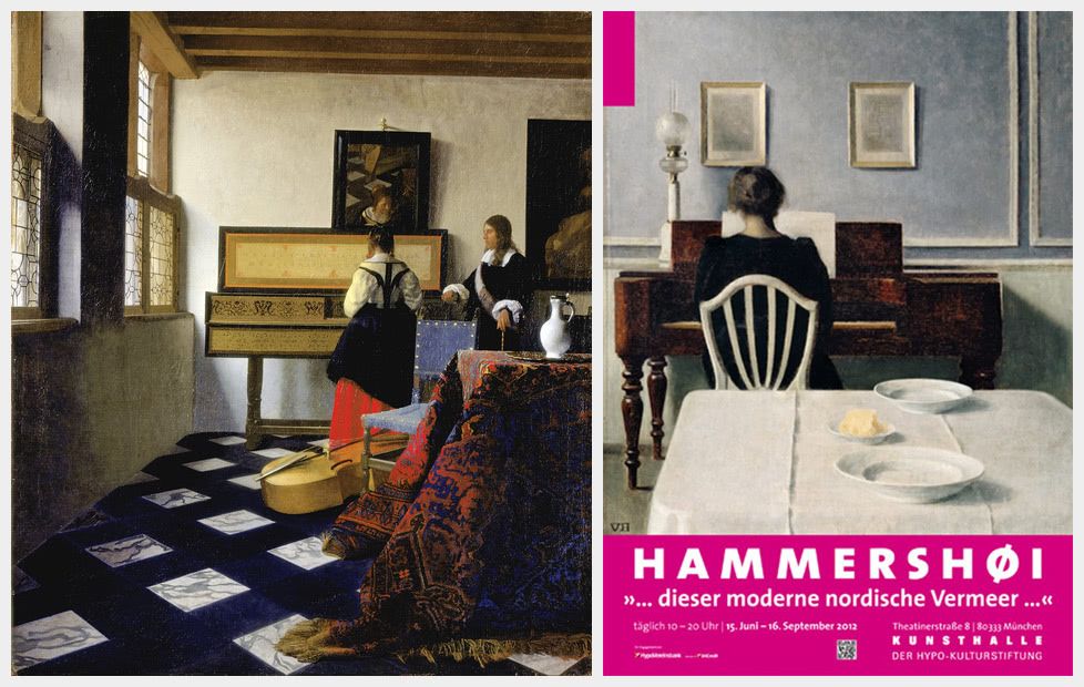 Vermeer’s The Music Lesson and Hammershøi’s Interior With Woman At Piano