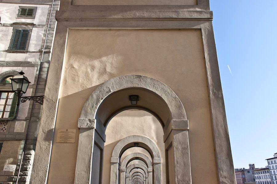 An arched corridor near Ponte Vecchio